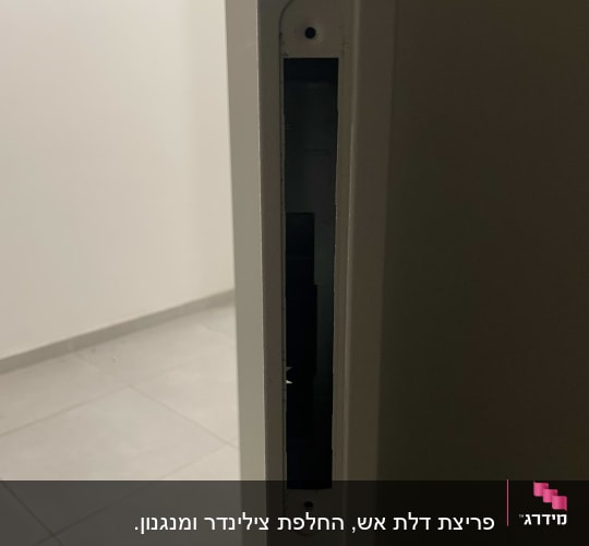 חלק מדלת עם מקום למנעול